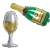 2 14" tall Wedding Champagne Bottle and Goblet Foil Balloons Set