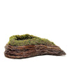 2 Brown and Green Natural Moss Hearts Planter Boxes Centerpieces