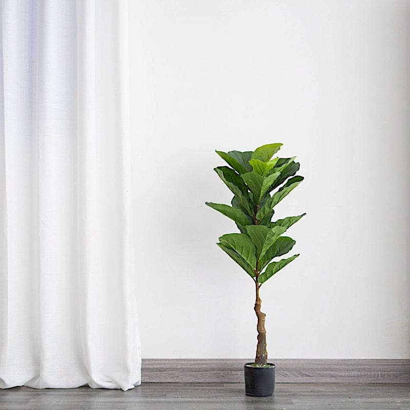 2 foot fiddle leaf fig 2 Green 3 ft Fiddle Leaves Fig Tree Artificial Plants in Planter Pots