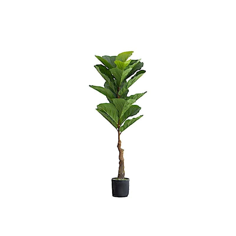 3 ft fiddle leaf fig 2 Green 3 ft Fiddle Leaves Fig Tree Artificial Plants in Planter Pots