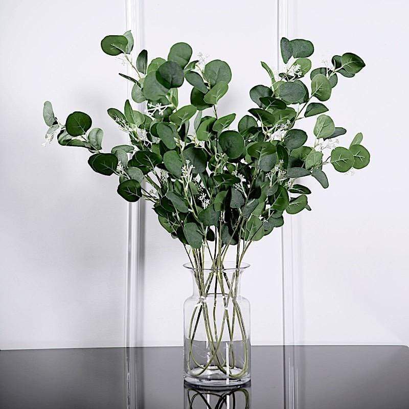 12 branches d'eucalyptus artificielles, décoration de feuilles d'eucalyptus 12 branches d'eucalyptus artificielles, décoration de feuilles d'eucalyptus