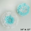 2 pcs 12 and 16 inch Blue Paper Carnation Flowers