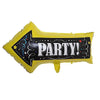2 pcs 29.5 in long Black and Yellow Arrow Party Sign Mylar Foil Balloons