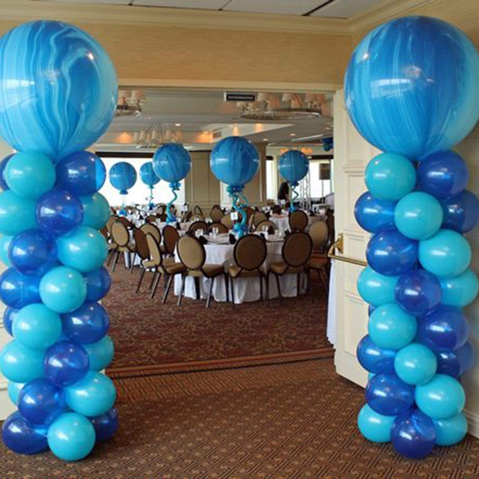 2 pcs 5 ft White Balloon Columns Stands Kit Set