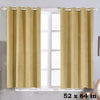 2 pcs 52" x 64" Champagne Premium Velvet Blackout Window Curtains Drapes Panels with Grommet Top