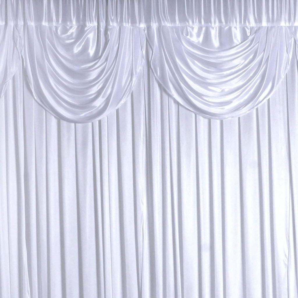 20 feet x 10 feet White Decorative Draping Backdrop Curtain