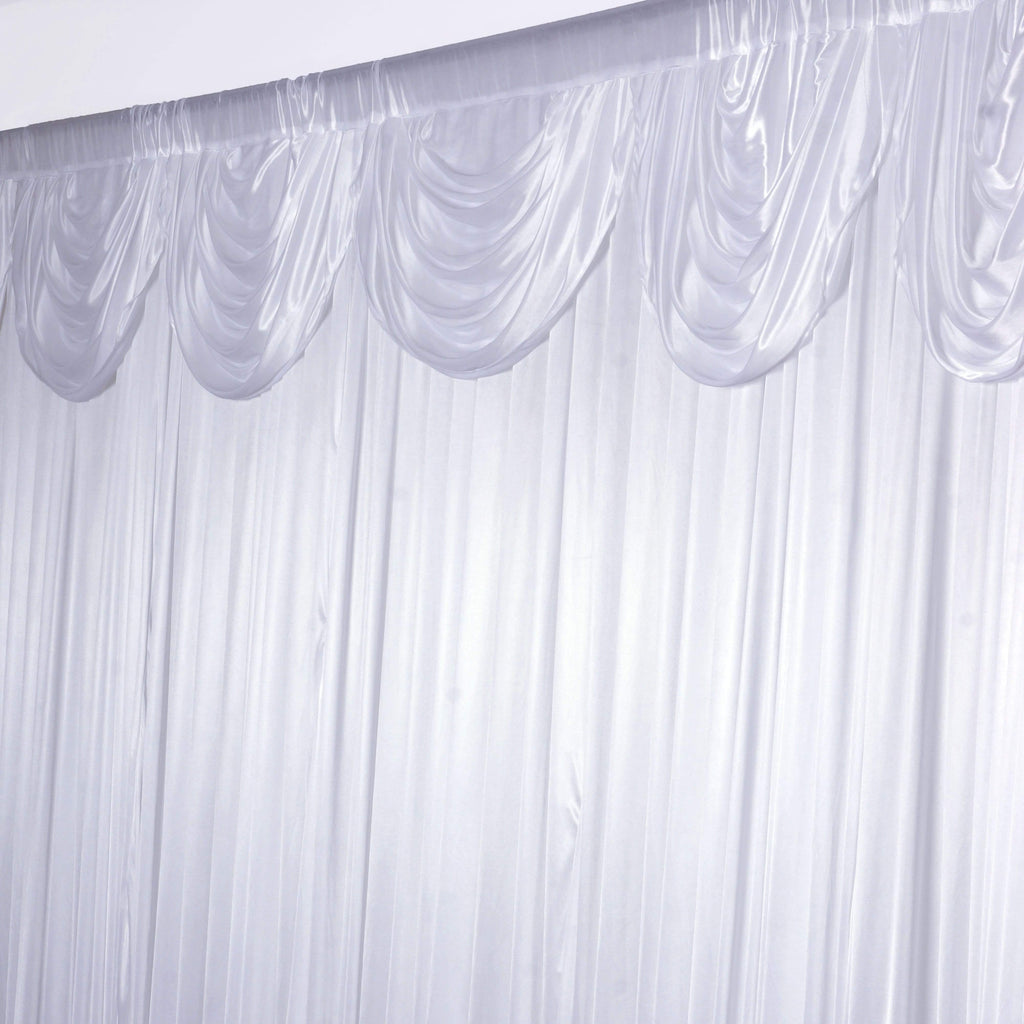 20 feet x 10 feet White Decorative Draping Backdrop Curtain