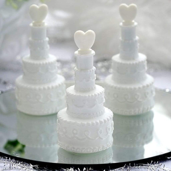 24 pcs 0.6 oz White Cake Heart Wedding Bubble Favors