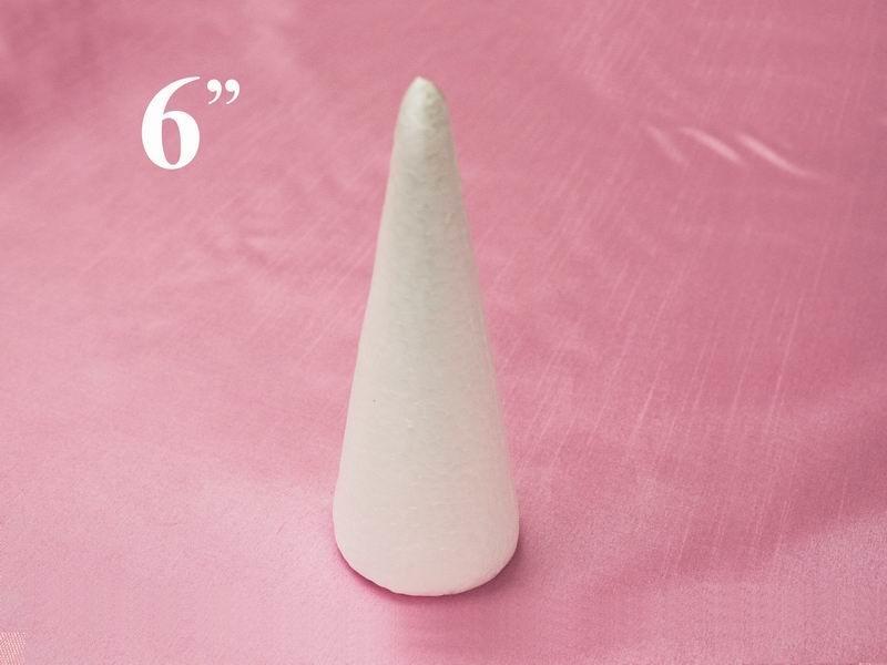 24 pcs 6" White Foam Cones