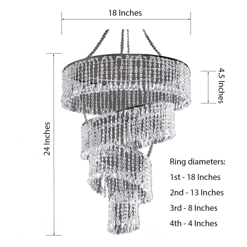 24" tall Faux Crystal Beaded Chandelier