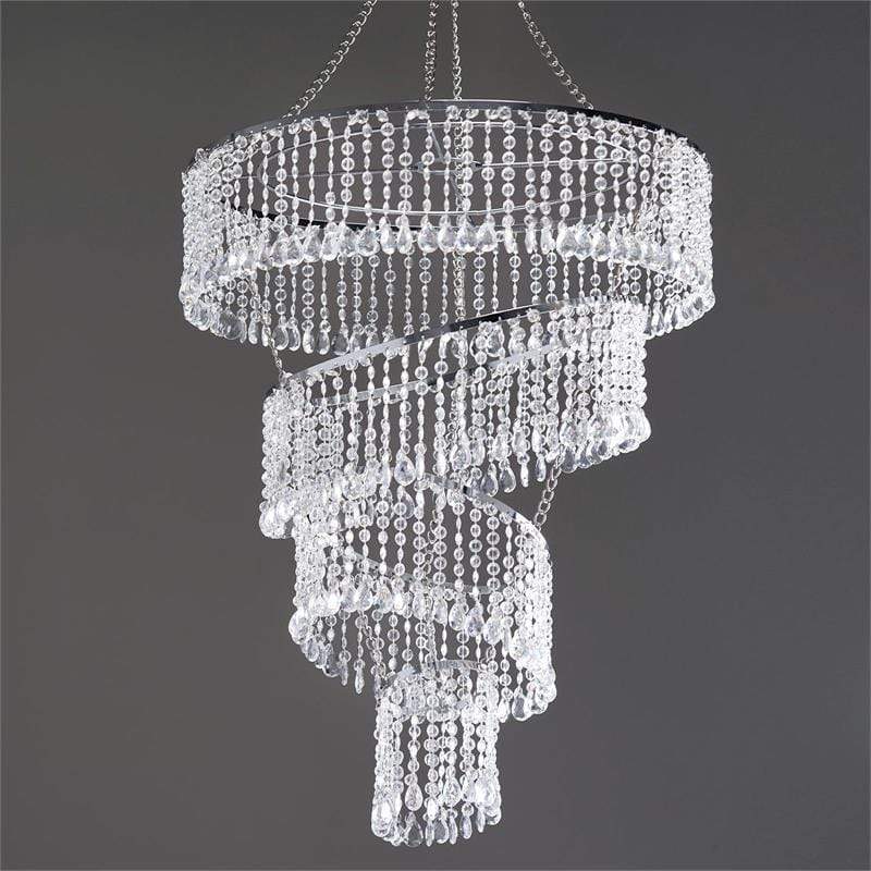 24" tall Faux Crystal Beaded Chandelier
