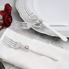 25 pcs 7" Silver Disposable Plastic Party Forks with White Handle