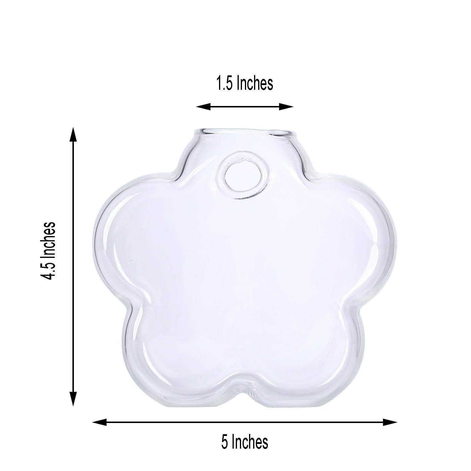 3 Clear Flower Glass Wall Hanging Terrariums Vases