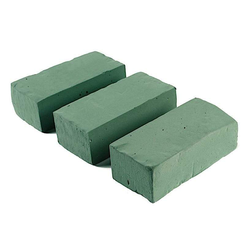 3 Green 9 in long Rectangle Wet Foam Floral Bricks