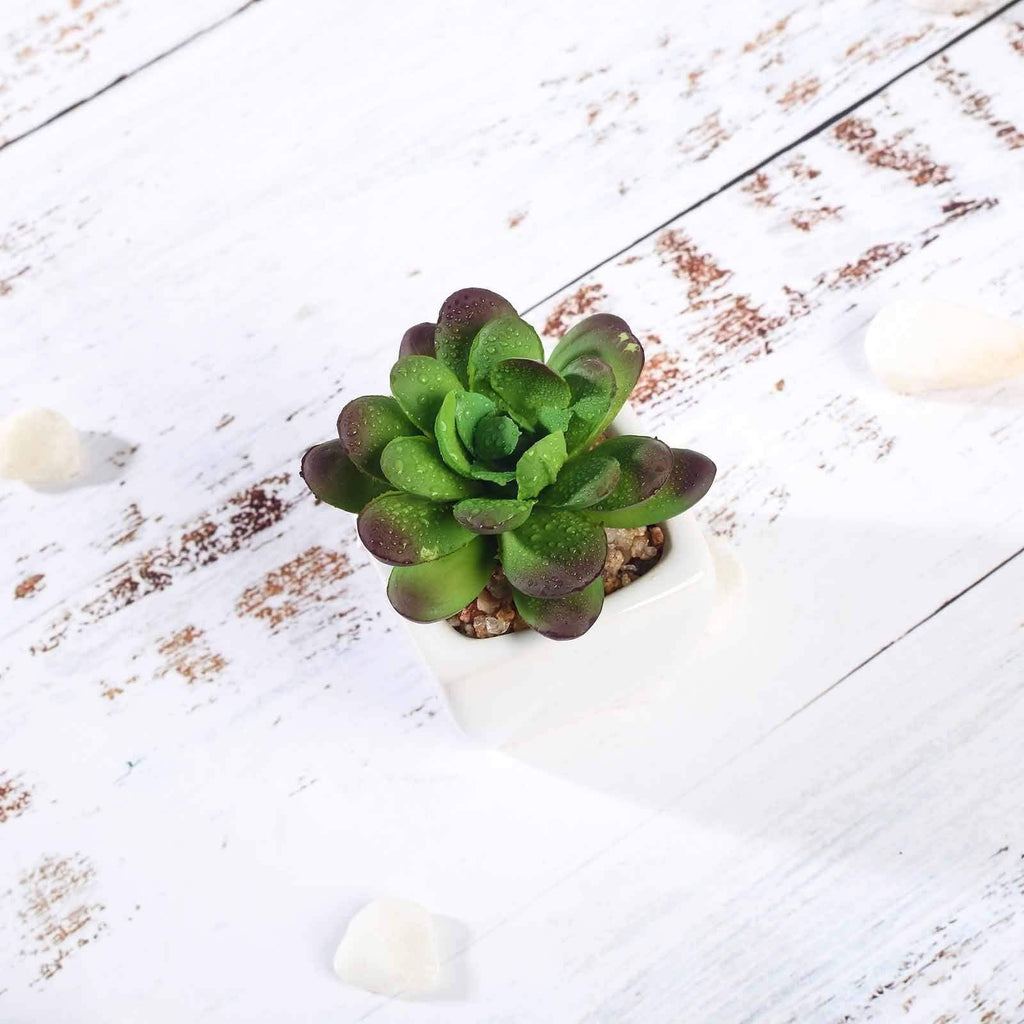mini faux succulent plants 3 pcs 3" Assorted Artificial Faux Small Succulent Plants with Pots