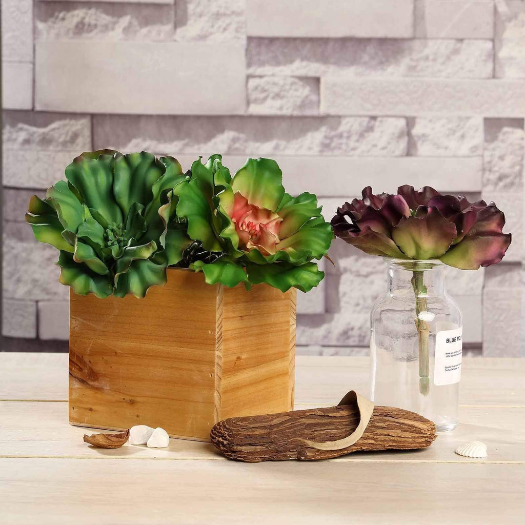 faux succulent picks 3 pcs 6" Assorted Artificial Faux Succulent Picks Echeveria Stems Rosettes