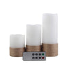 3 pcs Natural LED Pillar Candles Lights with Remote Control