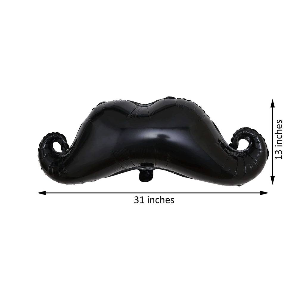 31 in long Black Mustache Mylar Foil Balloon