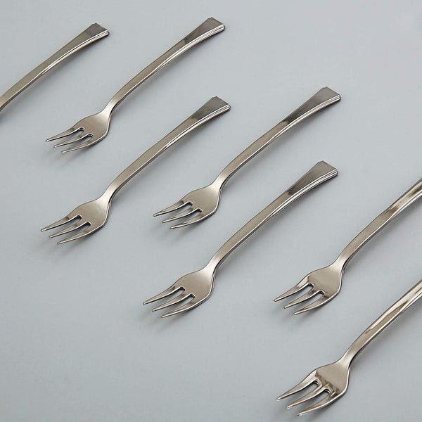 36 pcs 4" Silver Disposable Plastic Party Dessert Forks