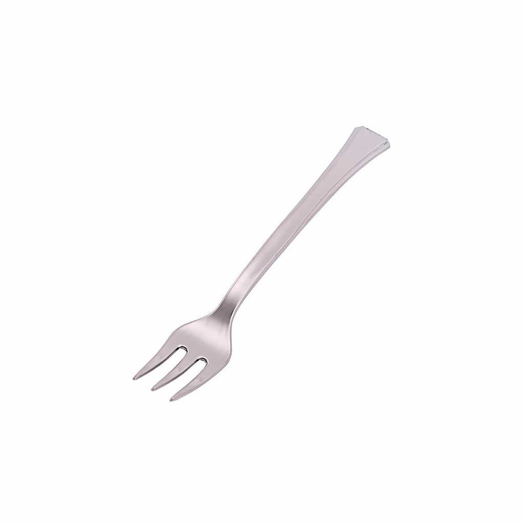 36 pcs 4" Silver Disposable Plastic Party Dessert Forks