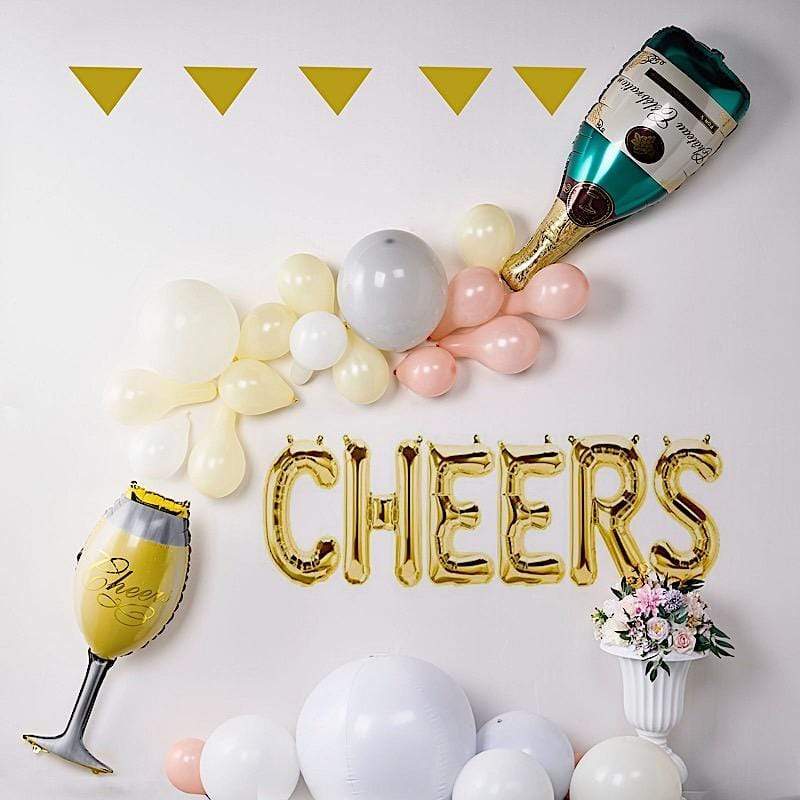 39 in tall Goblet and Champagne Bottle Mylar Foil Balloons Set