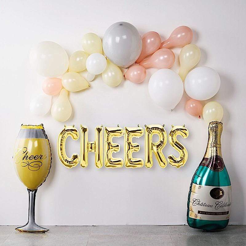 39 in tall Goblet and Champagne Bottle Mylar Foil Balloons Set