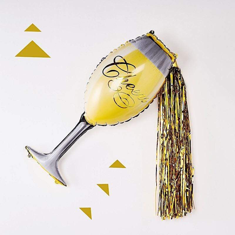 39 in tall Goblet and Champagne Bottle Mylar Foil Balloons Set