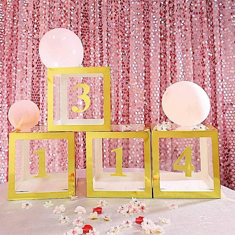4 Metallic Gold 5 in Number Stickers Backdrop Wall Decorations