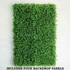 4 pcs Green Artificial Mini Leaves Greenery UV Protected Wall Backdrop Panels
