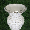 48" tall Silver Mosaic Mirror Wedding Column Pedestal with Pearls