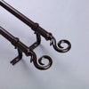42-126 in long Bronze Adjustable Metal Curtain Rod Set with Hook Finials