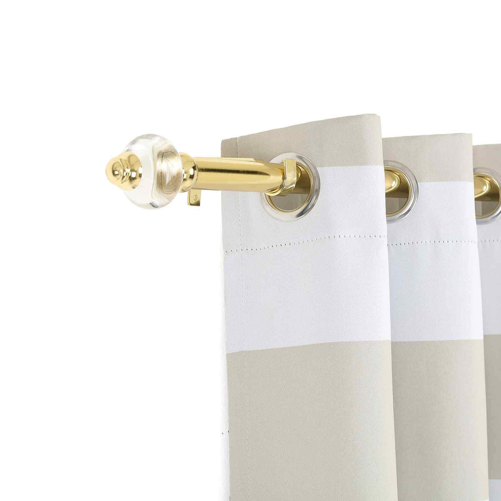 42 126 In Long Gold Adjule Curtain Rod Set With Crystal Finials