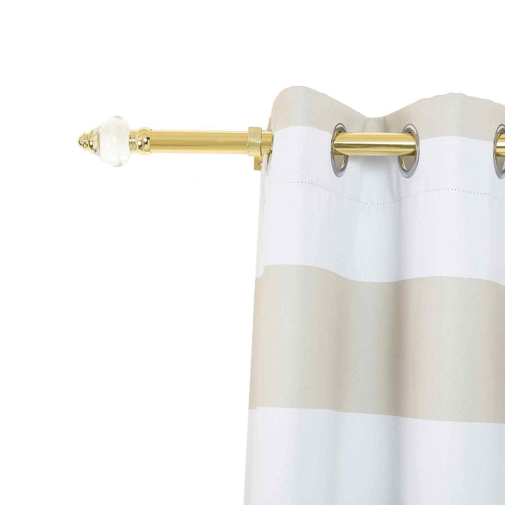 42 126 In Long Gold Adjule Curtain Rod Set With Crystal Finials