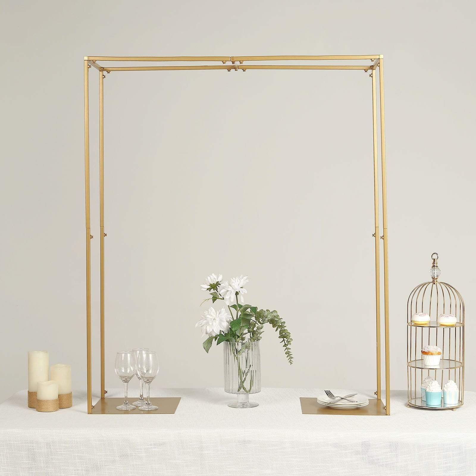 48 in tall Gold Adjustable Over The Table Rod Stand Metal Arch
