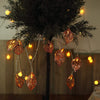 5 ft 10 LED Rose Gold Metal Leaves Fairy Lights Battery Operated Garland