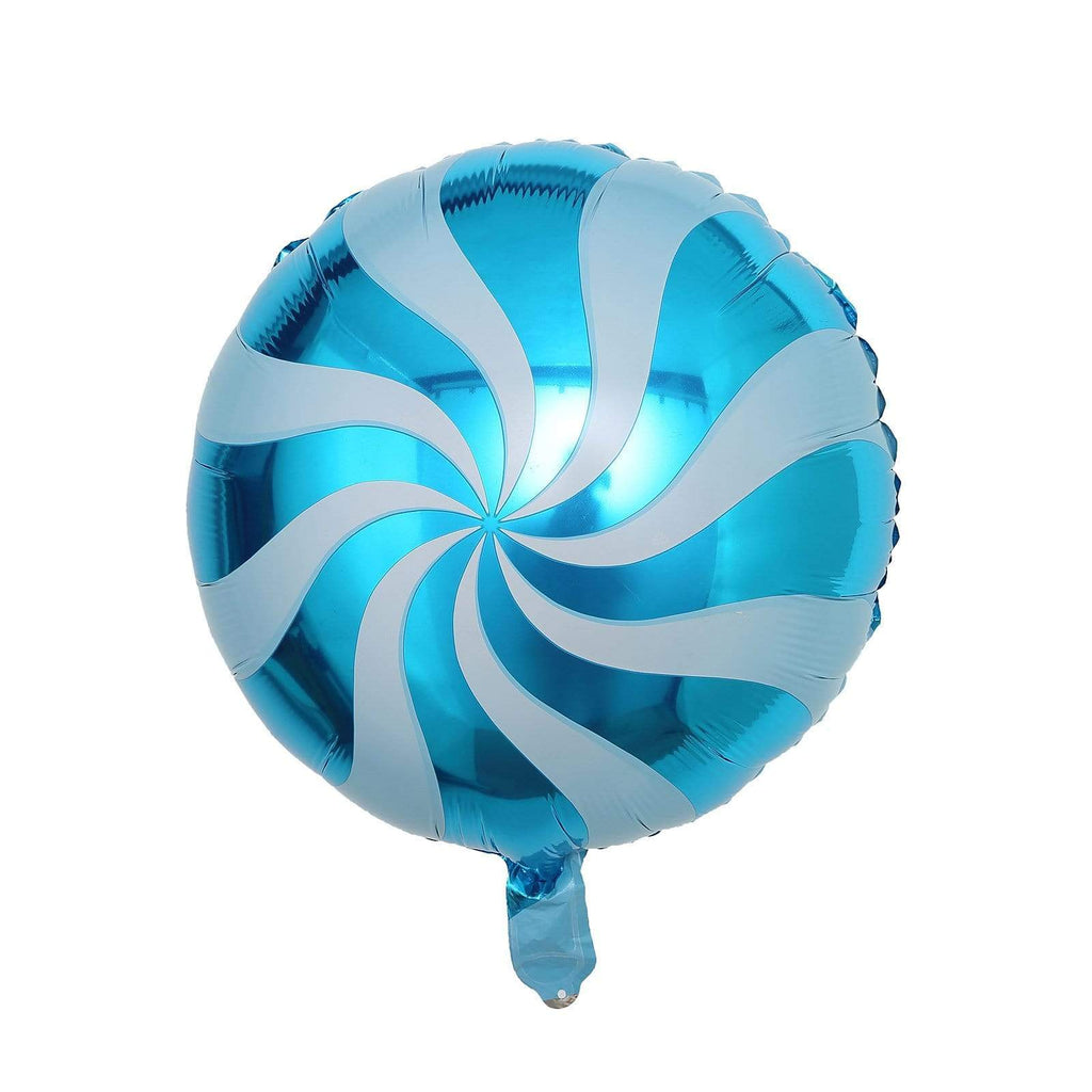5 pcs 13.25 in wide Assorted Swirl Lollipop Candy Mylar Foil Balloons