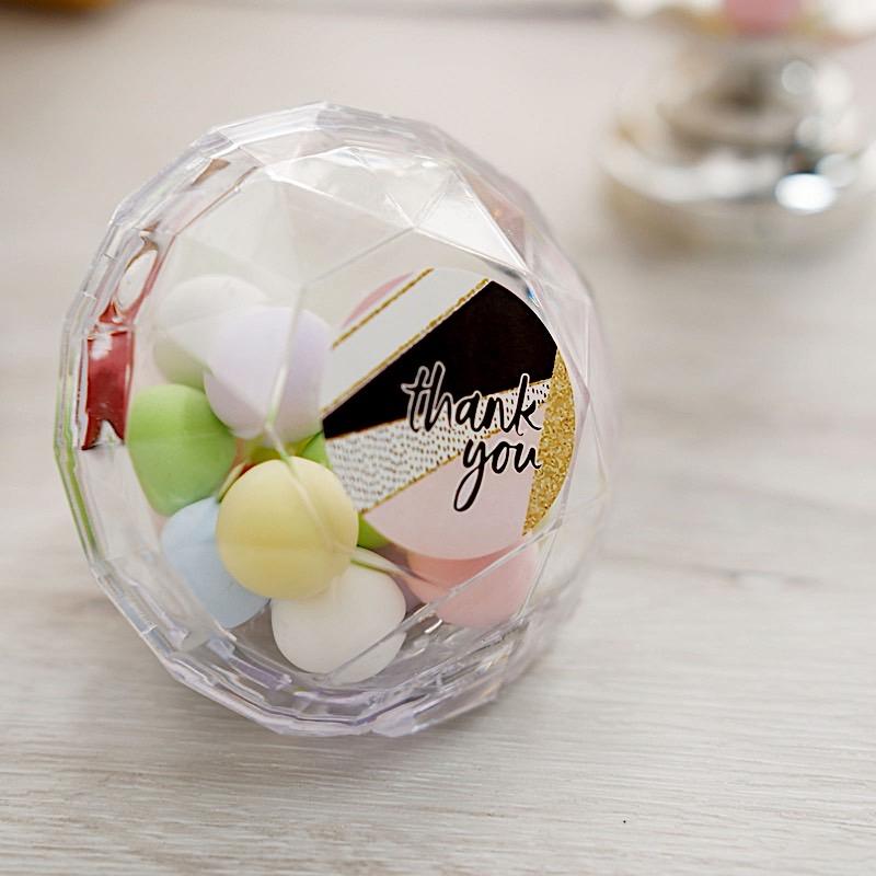 500 Assorted Thank You 1.5 in Round Stickers Roll with Geometric Designs
