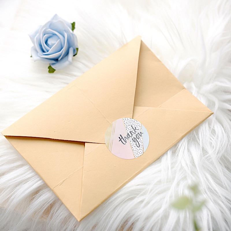 500 Assorted Thank You 1.5 in Round Stickers Roll with Geometric Designs