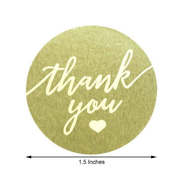 Balsacircle 500 Thank You Stickers White Black 1.5 inch Round Self Adhesive Floral Roll