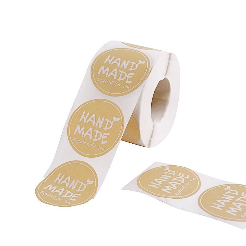 500 Natural with White Handmade Especially For You 2 in Round Stickers Roll