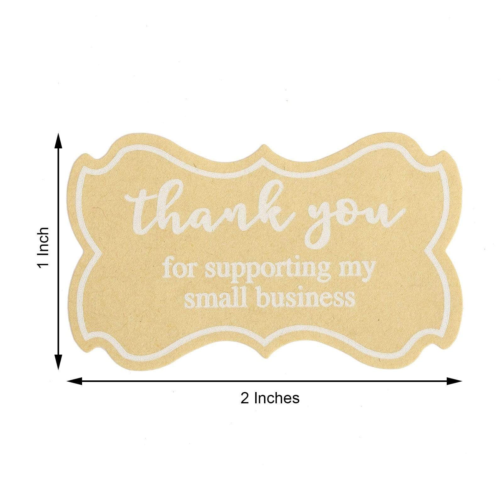 500 Natural with White Thank You For Supporting My Small Business 2 in Stickers Roll
