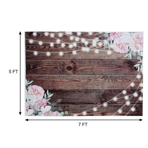 5x7 ft Vinyl Photography Background Brown Vintage Wood Printed Party Backdrop