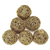 6 pcs 3 in Gold Glittered Twig Rattan Balls Orbs Vase Filler Set