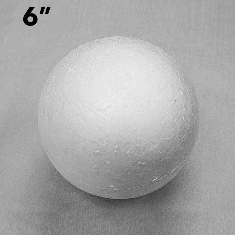 6 pcs 6" White Foam Balls