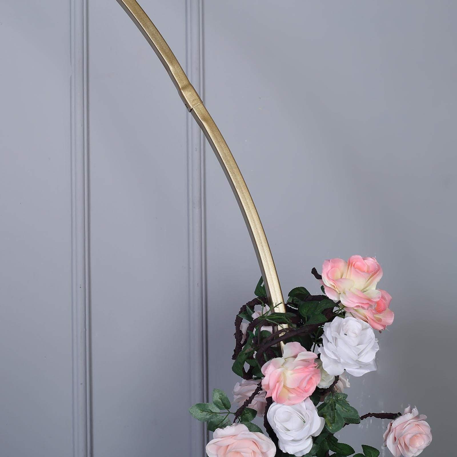 7.5 feet Gold Metal Wreath Round Backdrop Stand Wedding Arch