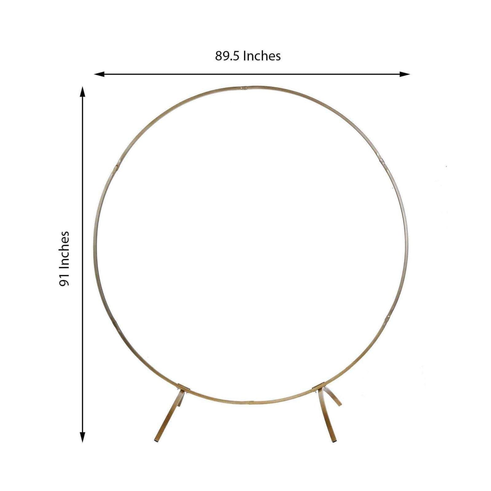 7.5 feet Gold Metal Wreath Round Backdrop Stand Wedding Arch – Balsa ...