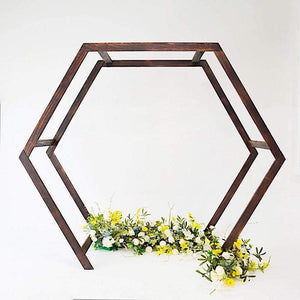7 feet Natural Wood Backdrop Stand Hexagon Shape Wedding Arch – Balsa ...