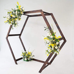 7 feet Natural Wood Backdrop Stand Hexagon Shape Wedding Arch – Balsa ...
