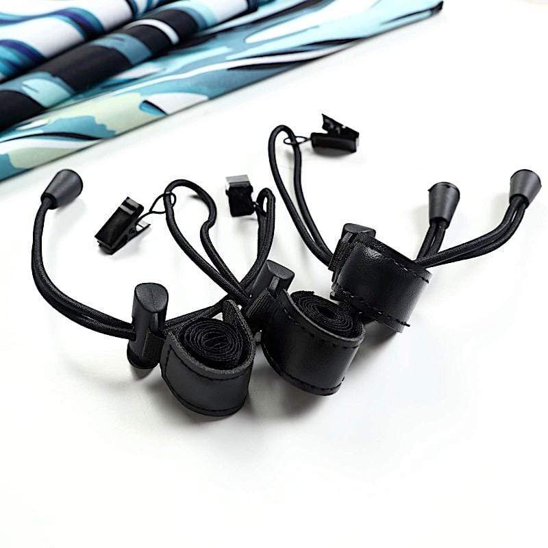 8 Black Heavy Duty Photo Backdrop Clips Clamps with Elastic String