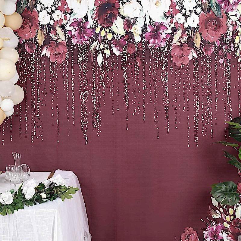 8 ft Vinyl Photography Background Burgundy Roses Printed Party Backdrop